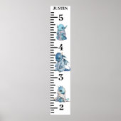 Baby Blue Dragon Waterverf Groeigrafiek Poster (Voorkant)