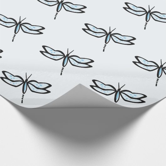 Baby Blue Dragonfly Cadeaupapier (Hoek)