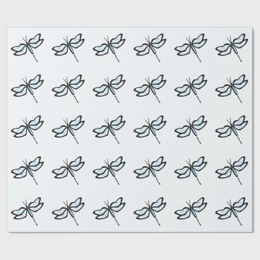 Baby Blue Dragonfly Cadeaupapier (Vlak)