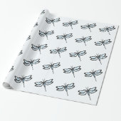Baby Blue Dragonfly Cadeaupapier (Uitgerold)