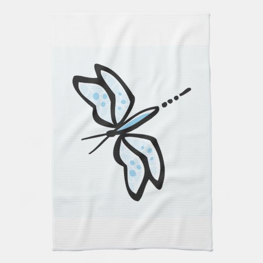 Baby Blue Dragonfly Theedoek (Verticaal)