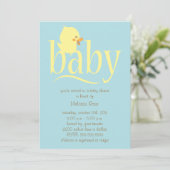 Baby Blue Ducking Baby Shower Invitations Kaart (Staand voorkant)