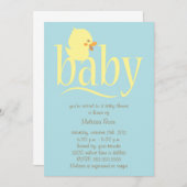 Baby Blue Ducking Baby Shower Invitations Kaart (Voorkant / Achterkant)