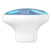 Baby Blue Elephant and Flower Nursery Keramische Knop (Zijkant)