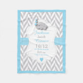 Baby Blue Elephant Birth Keepomwille Design Fleece Deken (Voorkant)