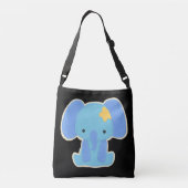 Baby Blue Elephant Boy Crossbody Tas (Achterkant)