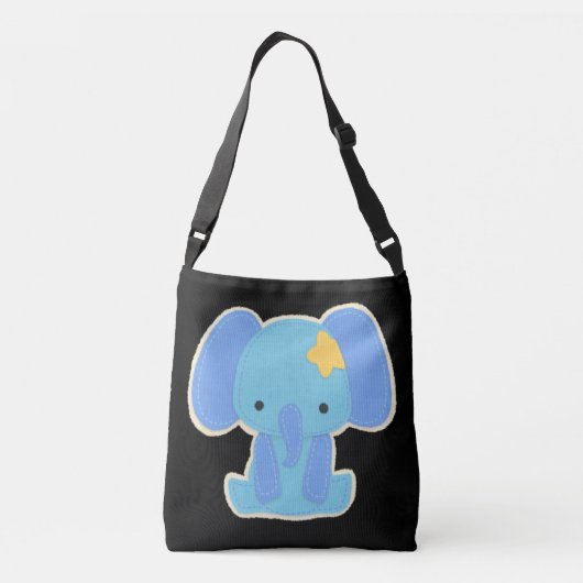 Baby Blue Elephant Boy Crossbody Tas (Achterkant)