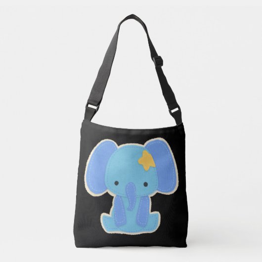 Baby Blue Elephant Boy Crossbody Tas (Voorkant)