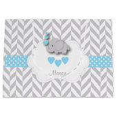 Baby Blue 🐘 Elephant Design 👶 Baby Boy Shower Groot Cadeauzakje (Voorkant)