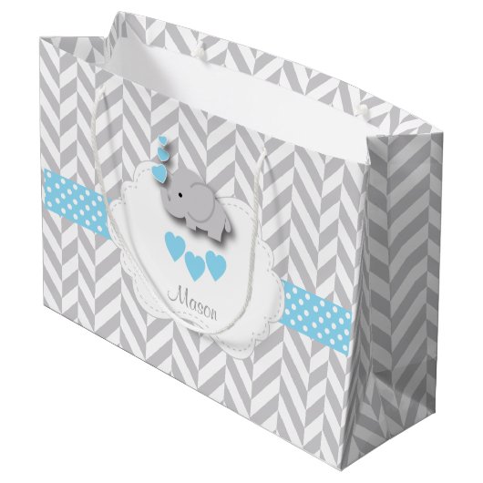 Baby Blue 🐘 Elephant Design 👶 Baby Boy Shower Groot Cadeauzakje