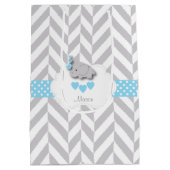 Baby Blue Elephant Design - Baby Jongensdouche Medium Cadeauzakje (Achterkant)