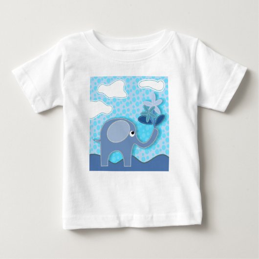 Baby Blue Elephant en Flowers (Voorkant)