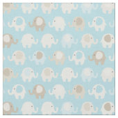Baby Blue Elephant Pattern Stof (Close Up)