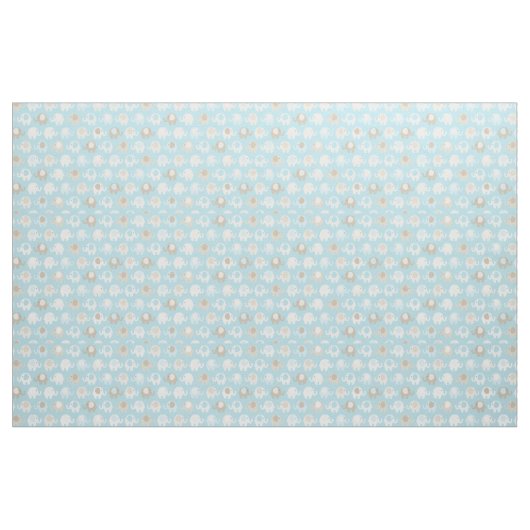 Baby Blue Elephant Pattern Stof (Fat Quarter)