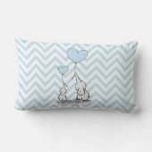 Baby Blue Elephant Personalized Baby Boy Birth Lum Kussen (Achterkant)