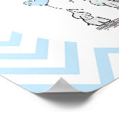 Baby Blue Elephant Personalized Baby Boy Poster (Hoek)