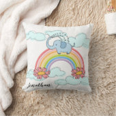Baby Blue Elephant Rainbow Clouds Sierkussen (Deken)