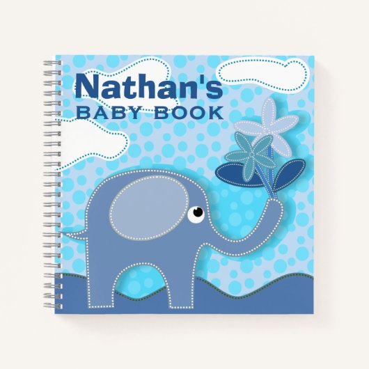 Baby Blue Elephant Speciaal Baby Book Notitieboek (Voorkant)