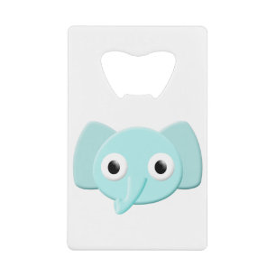 Baby Blue Elephant Tekening Creditkaart Flessenopener