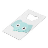 Baby Blue Elephant Tekening Creditkaart Flessenopener (Voorkant Gekanteld)