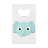 Baby Blue Elephant Tekening Creditkaart Flessenopener (Achterkant)