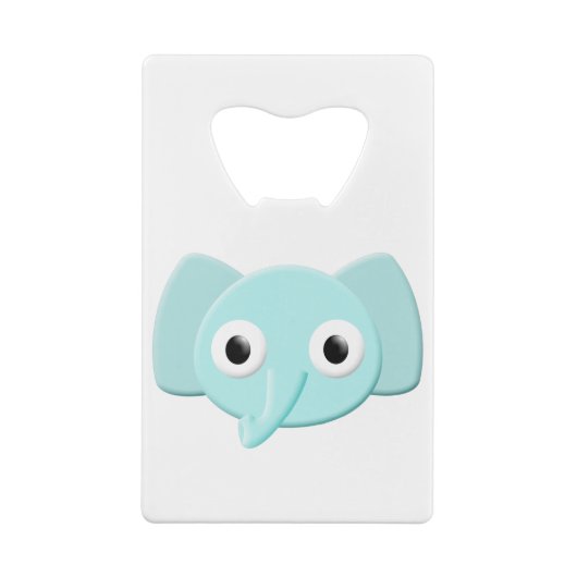 Baby Blue Elephant Tekening Creditkaart Flessenopener (Achterkant)