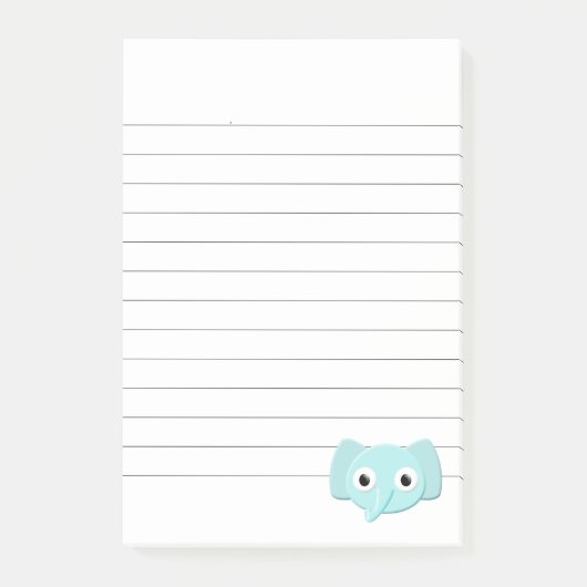 Baby Blue Elephant Tekening gelinkt Post-it® Notes (Voorkant)