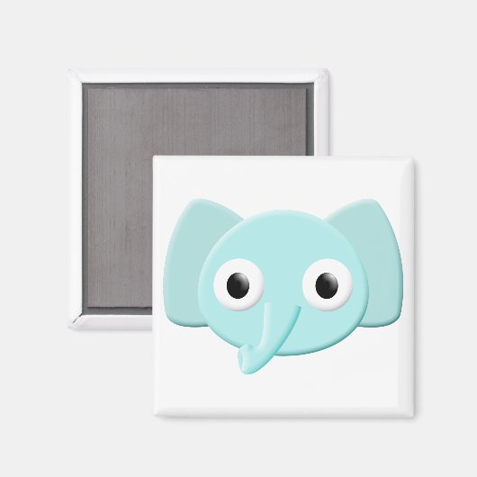 Baby Blue Elephant Tekening Magneet (Voorkant / Achterkant)