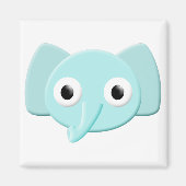 Baby Blue Elephant Tekening Magneet (Voorkant)
