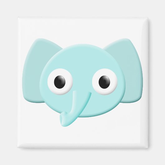Baby Blue Elephant Tekening Magneet (Voorkant)