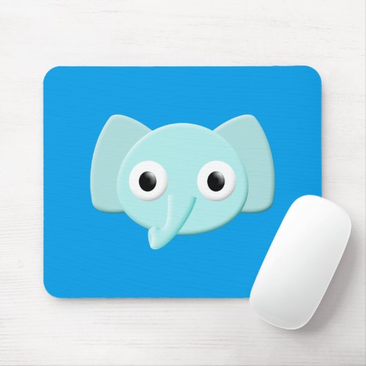 Baby Blue Elephant Tekening Muismat (Met muis)