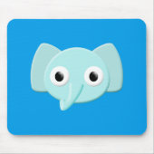 Baby Blue Elephant Tekening Muismat (Voorkant)