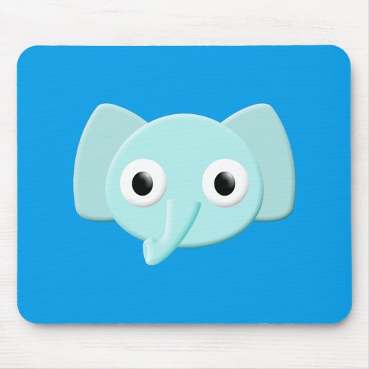 Baby Blue Elephant Tekening Muismat (Voorkant)