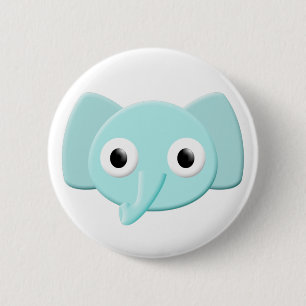Baby Blue Elephant Tekening Ronde Button 5,7 Cm