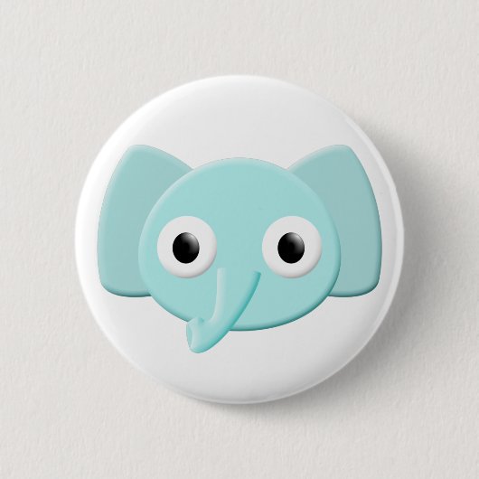 Baby Blue Elephant Tekening Ronde Button 5,7 Cm (Voorkant)
