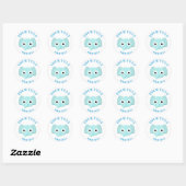 Baby Blue Elephant Tekening Ronde Sticker (Vel)