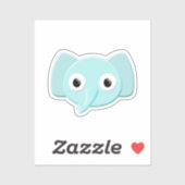 Baby Blue Elephant Tekening Sticker (Vel)