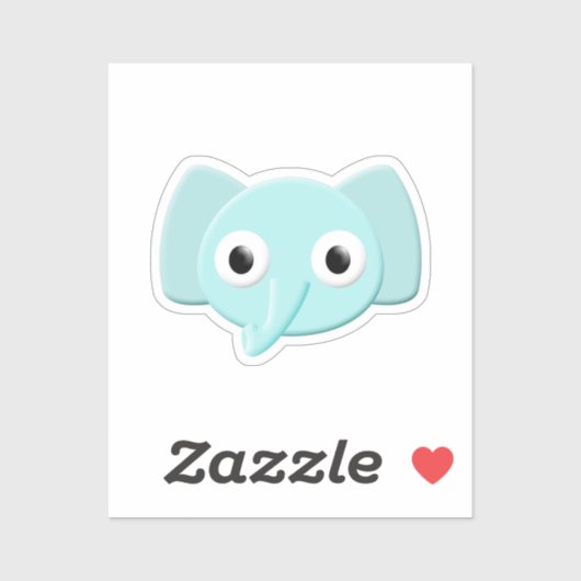 Baby Blue Elephant Tekening Sticker (Vel)