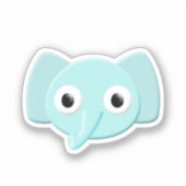 Baby Blue Elephant Tekening Sticker (Voorkant)