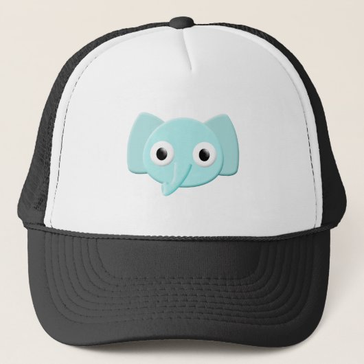 Baby Blue Elephant Tekening Trucker Pet (Voorkant)