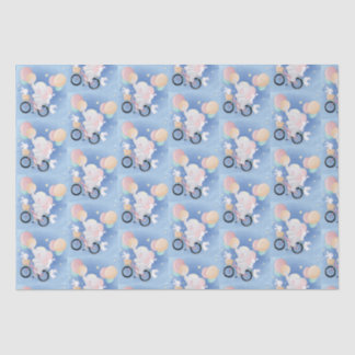 Baby Blue Elephant Tissue Gift Wrapping Paper Tissuepapier