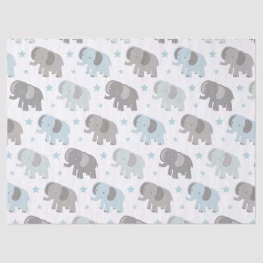 Baby Blue Elephant Tissuepapier (Voorkant)