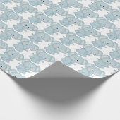 Baby Blue Elephants Verpakkingspapier Cadeaupapier (Hoek)