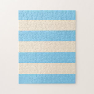 Baby Blue en Antiek Witte Strepen Legpuzzel