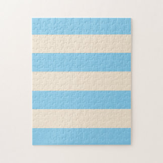 Baby Blue en Antiek Witte Strepen Legpuzzel