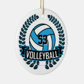 Baby Blue en Black 🏐 Volleyball Keramisch Ornament (Rechts)