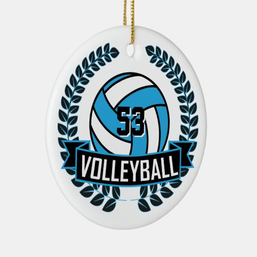 Baby Blue en Black 🏐 Volleyball Keramisch Ornament (Rechts)
