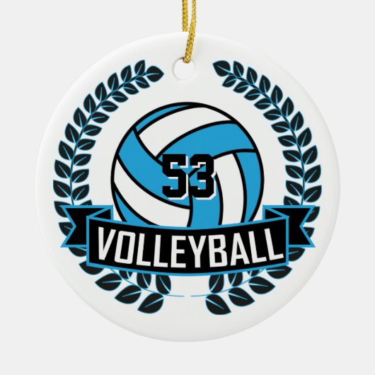Baby Blue en Black 🏐 Volleyball Keramisch Ornament (Voorkant)
