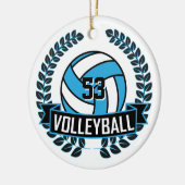 Baby Blue en Black 🏐 Volleyball Keramisch Ornament (Links)