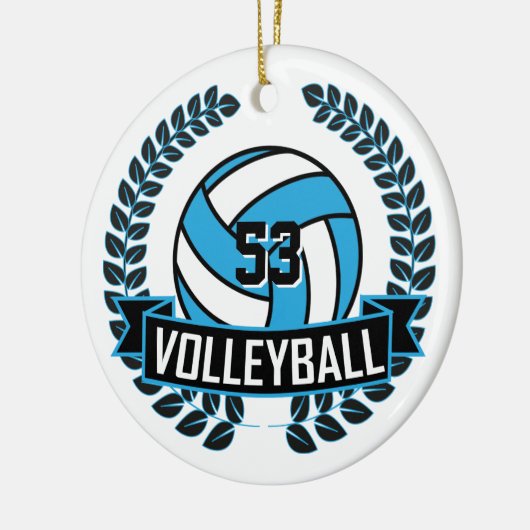 Baby Blue en Black 🏐 Volleyball Keramisch Ornament (Links)